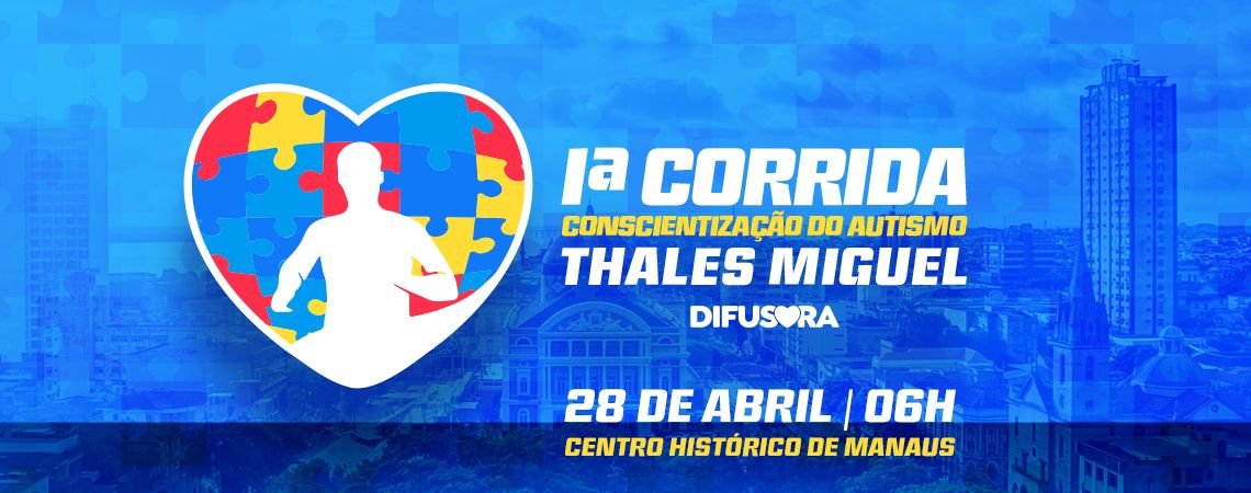 1ª Corrida da Difusora de Conscientização do Autismo Thales Miguel será neste domingo 28-04-2024